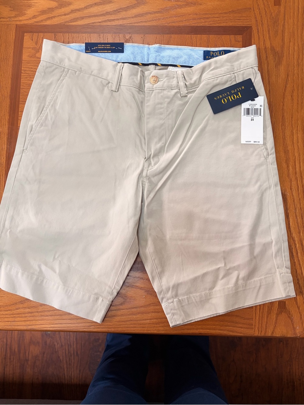 Polo by Ralph Lauren Men’s Flat-Front Khaki Shorts